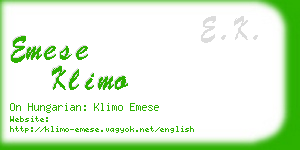 emese klimo business card